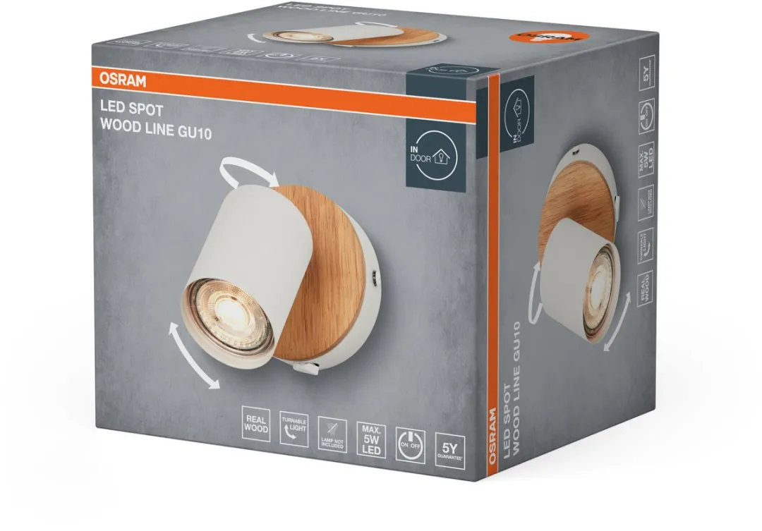 Osram LED Spot Wood Line GU10 - Warm wit - Houtdecor