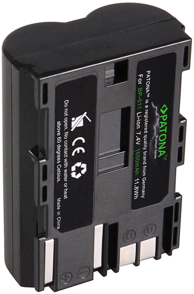 Patona Accu voor Canon BP-511 1600mAh - afbeelding 2 van 6