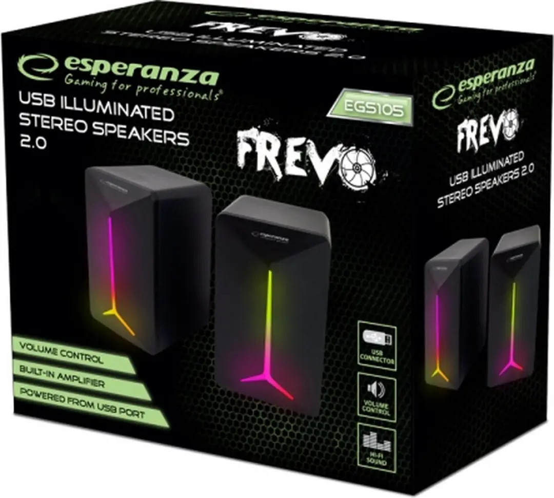 Esperanza FREVO EGS105 PC-luidspreker - Zwart - afbeelding 2 van 3