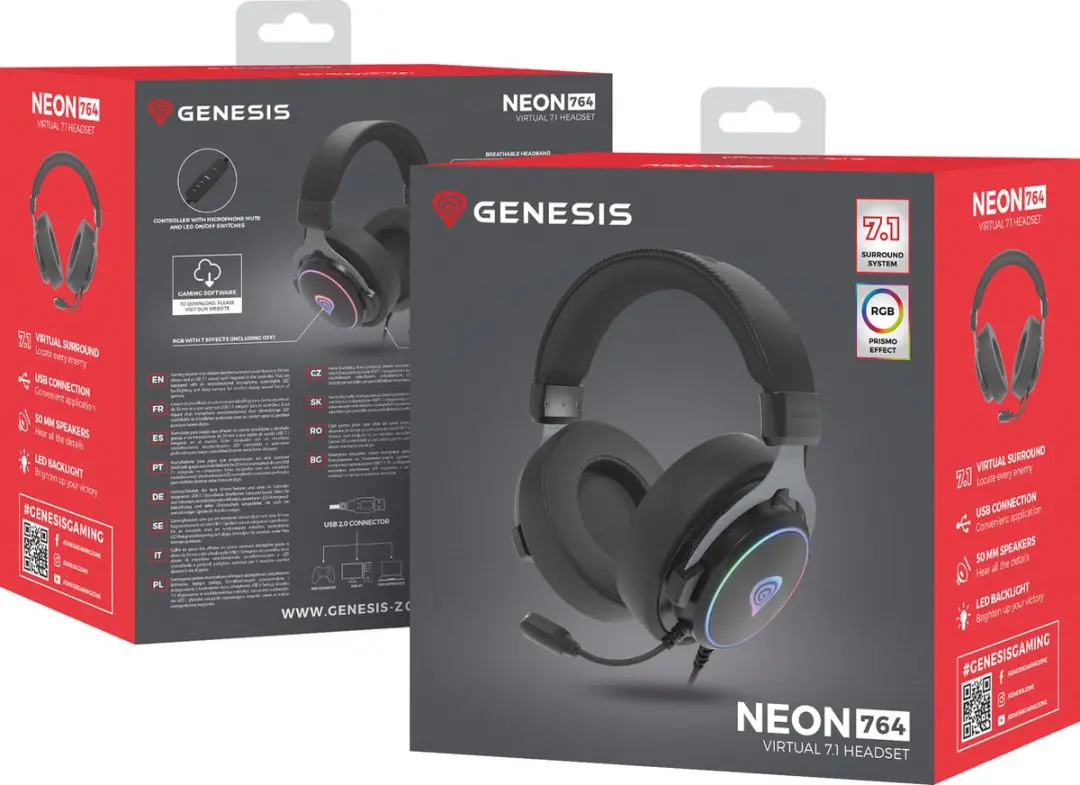 Genesis Neon 764 NSG-2169 Gaming Headset - Zwart - afbeelding 2 van 6