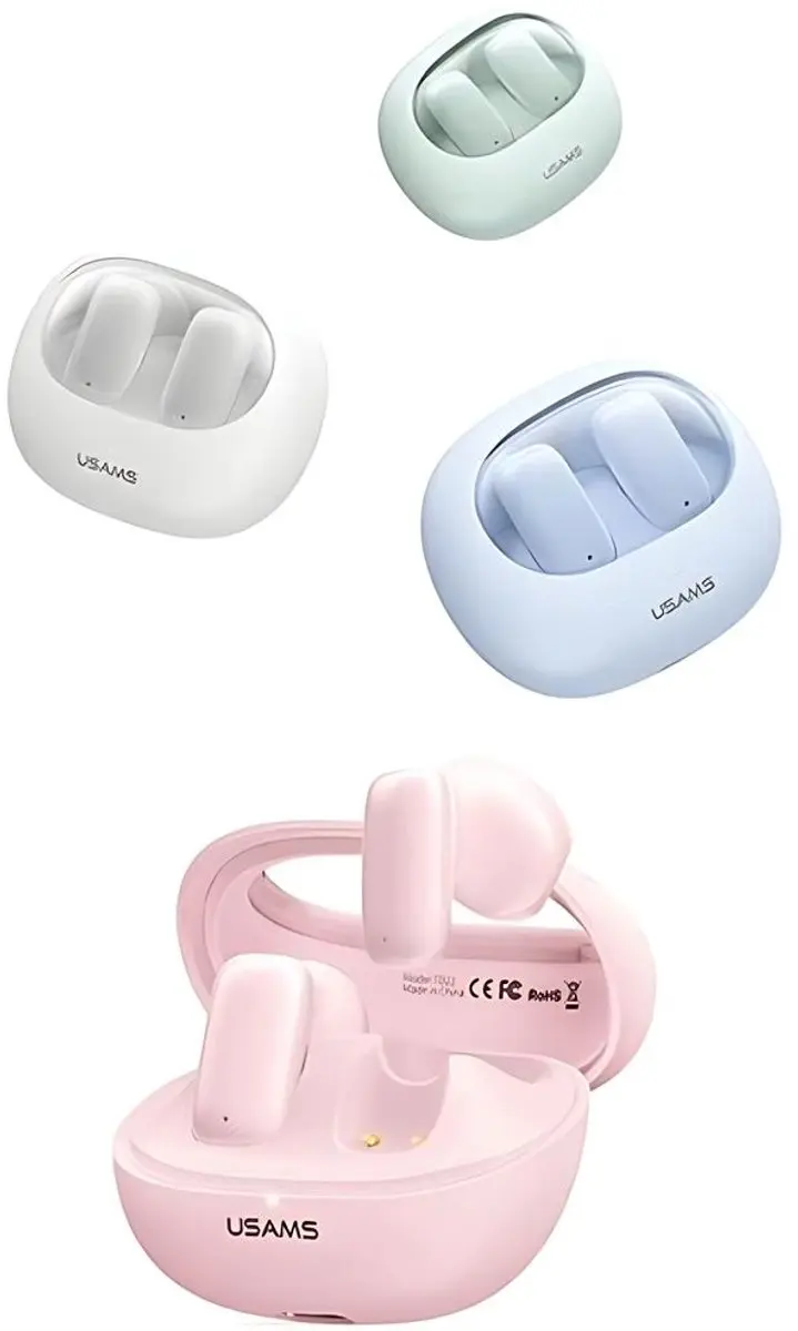 USAMS TD-serie USAMS-BHUTD01 True Wireless Koptelefoon - Wit - afbeelding 3 van 6