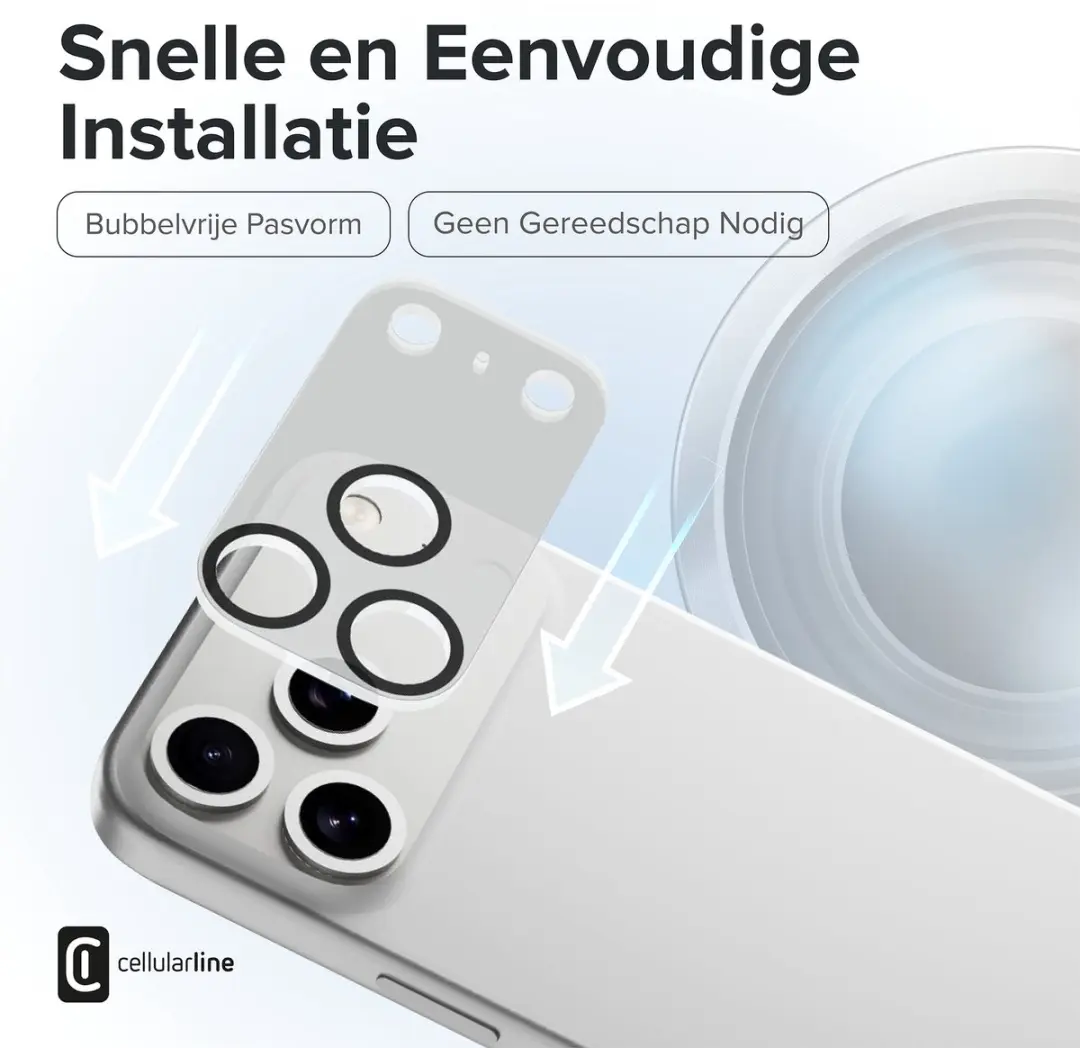 Cellularline CAMERALENSIPH17PRO Cameralensbeschermer - afbeelding 6 van 6