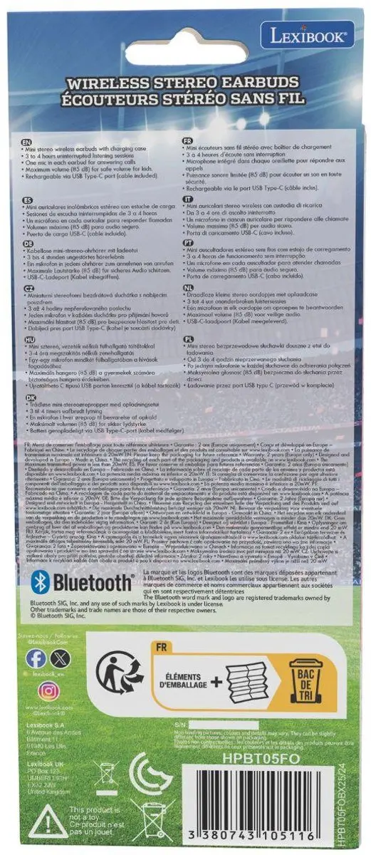 Football Bluetooth oordopjes met oplaad-opbergcase - afbeelding 6 van 6