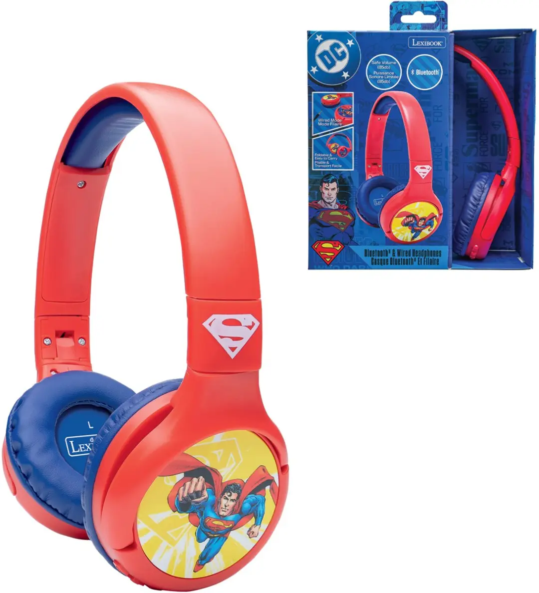 Lexibook HPBT010SU Kinderkoptelefoon 2-in-1 Bluetooth - Rood - afbeelding 2 van 6