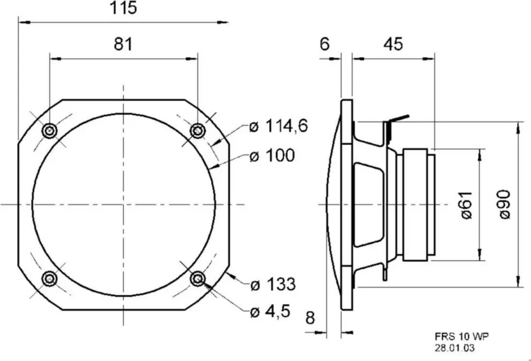 Visaton FRS 10 WP Full-range Luidspreker - 4 Ohm - Wit - afbeelding 5 van 6