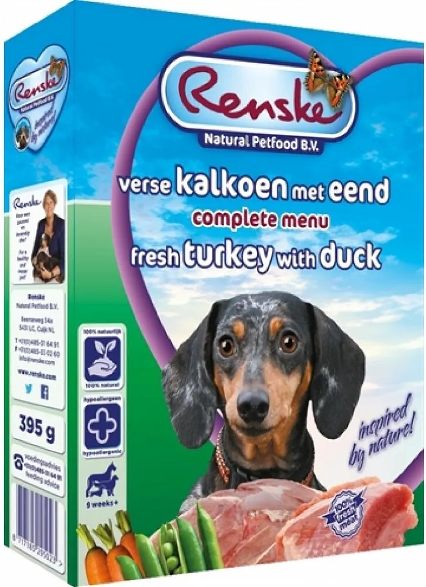 Renske Adult Hondenvoer Kalkoen&Eend - 10 Stuks - afbeelding 6 van 6