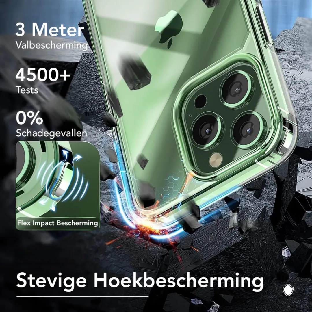 NUVEX iPhone 13 Pro Max Hoesje - Doorzichtig - 2x Screenprotector + 2x Cameraprotector