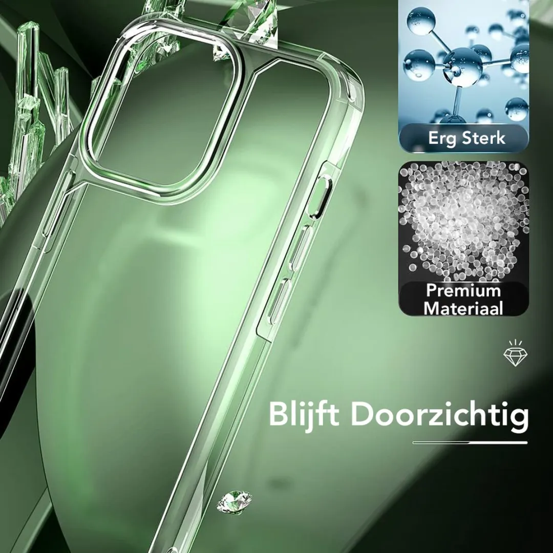 NUVEX iPhone 13 Pro Max Hoesje - Doorzichtig - 2x Screenprotector + 2x Cameraprotector