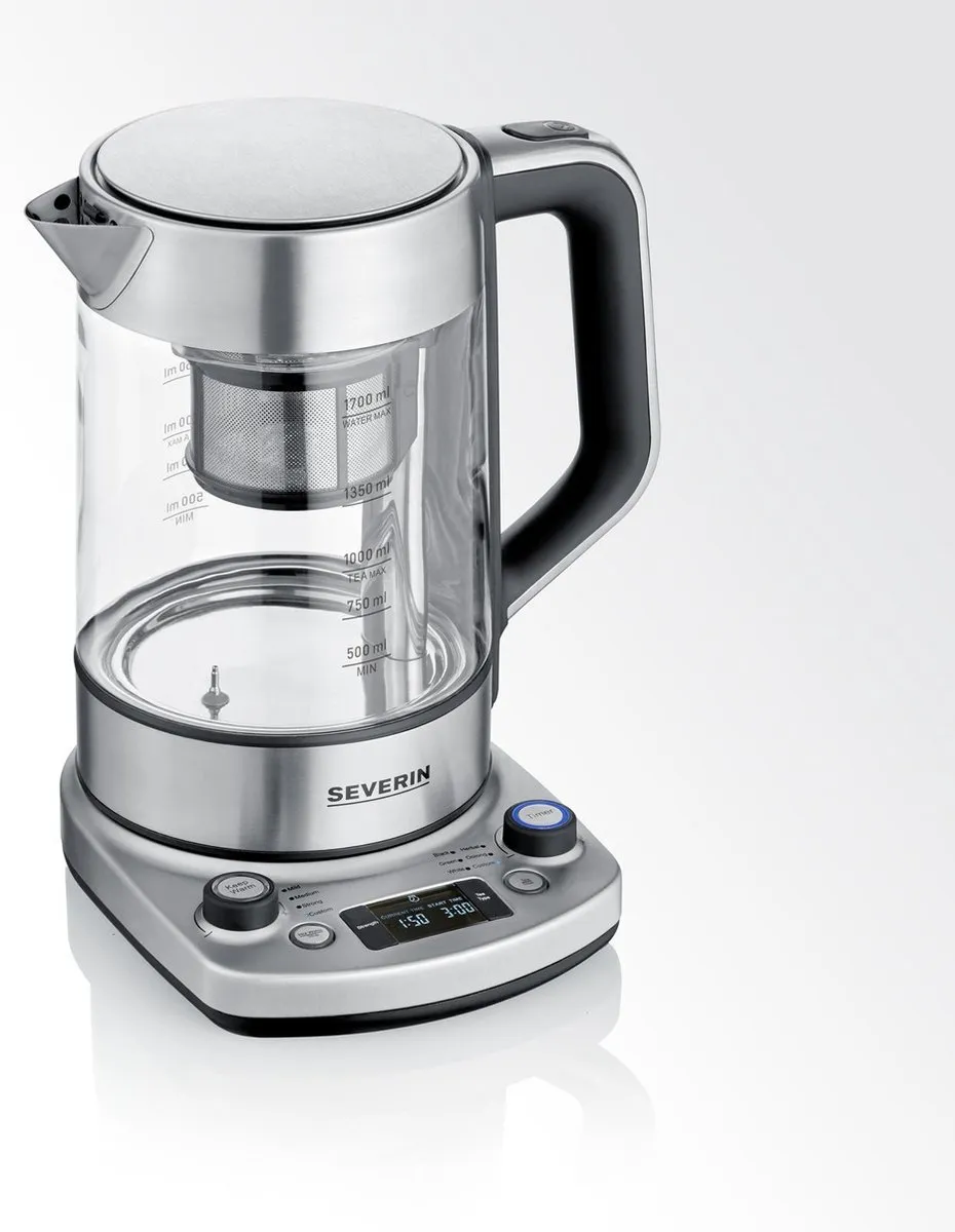 Severin WK 3422 Glazen Waterkoker 1700ml - 3000W - RVS
