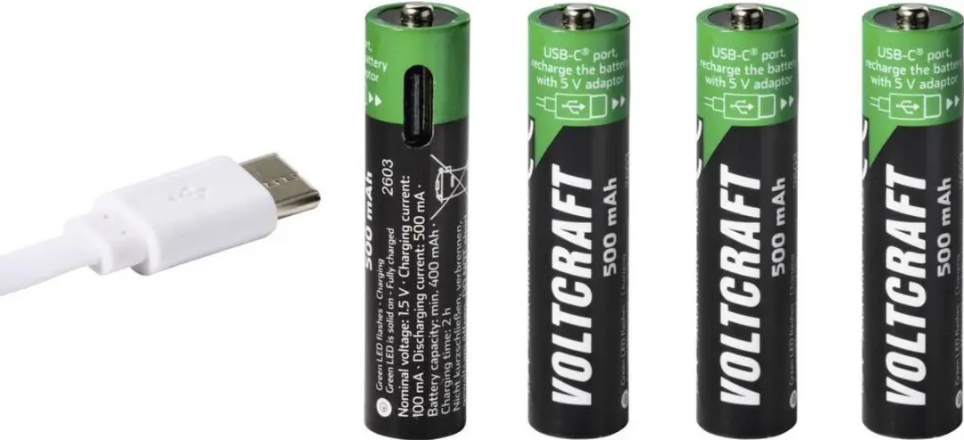 Voltcraft Oplaadbare AAA Batterij 500mAh