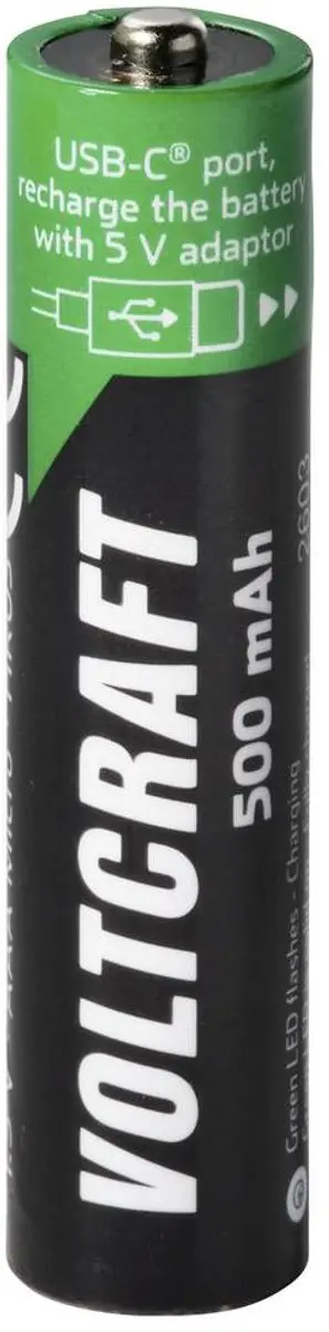 Voltcraft Oplaadbare AAA Batterij 500mAh - 4 Stuk - afbeelding 4 van 4