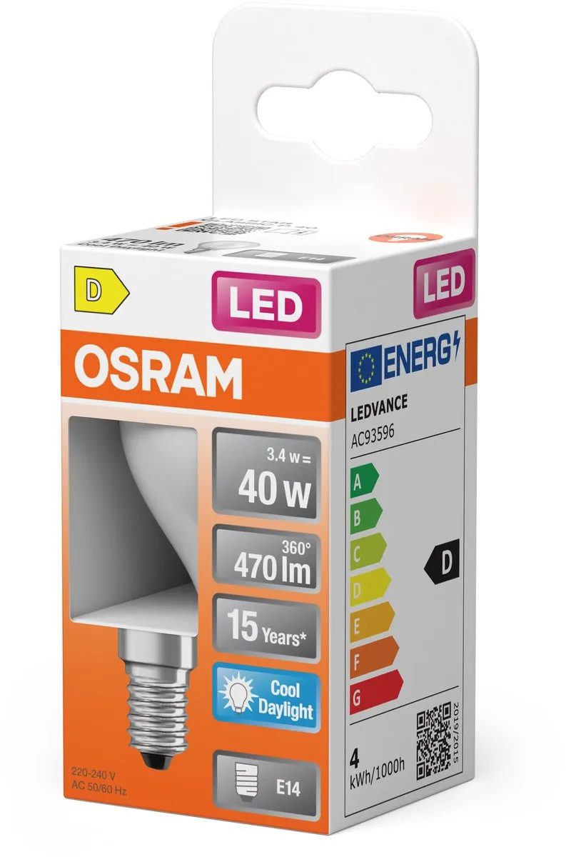 Osram LED Star Globe P40 Filament 3,4W E14 Mat - 470lm 6500K
