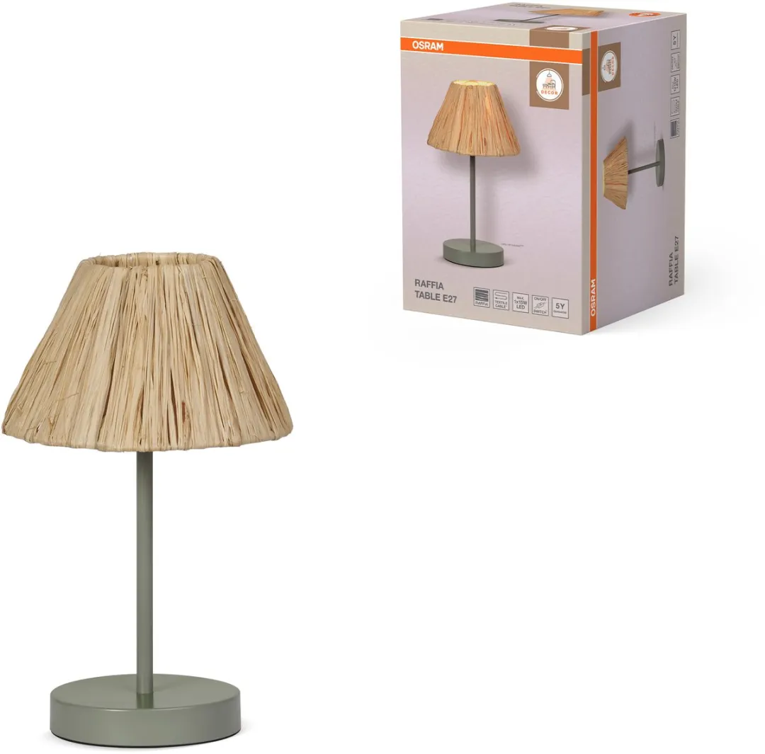 Osram Decor Raffia Tafellamp E27 - 200mm - Groenbruin