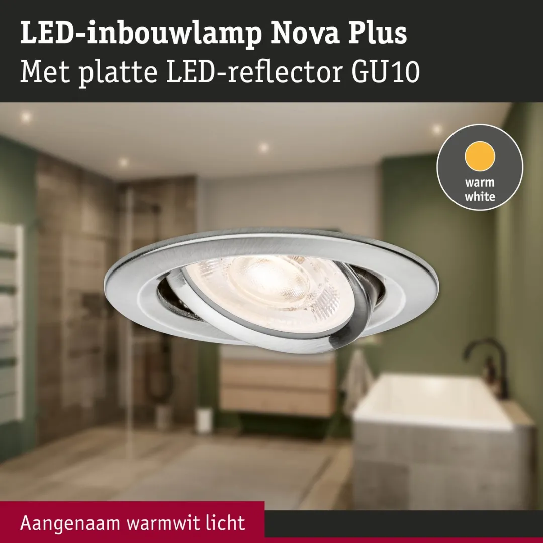 Paulmann Nova Plus GU10 LED-inbouwlamp 4,9W 550lm - Staal geborsteld