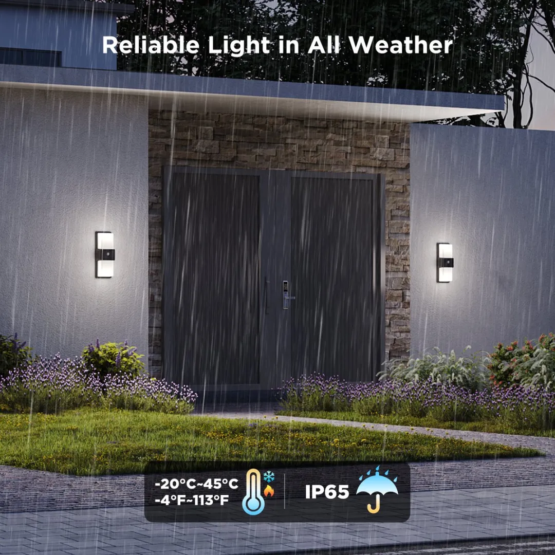 Govee Smart Outdoor Wandlamp 2x19W RGBW - Zwart - afbeelding 6 van 6