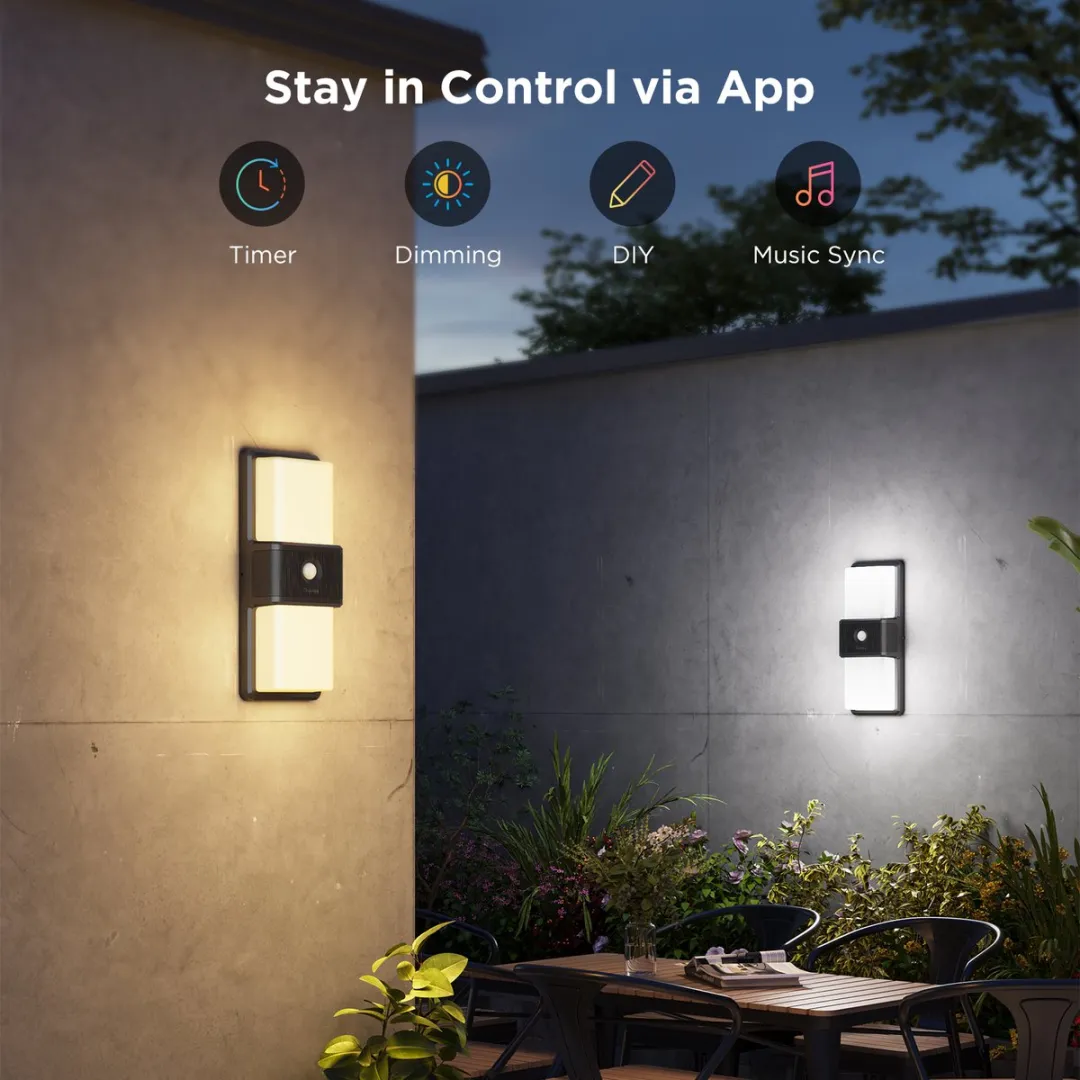 Govee Smart Outdoor Wandlamp 2x19W RGBW - Zwart