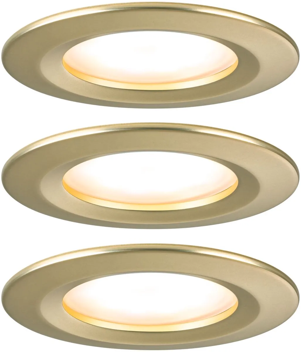 Paulmann Nova Coin Basisset LED-inbouwlamp 3x6W 470lm 2700K - Goud mat