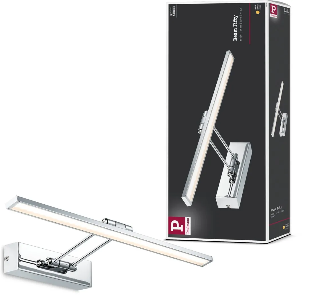 Paulmann Galeria LED Schilderijlamp Beam 2700K 580lm - Chroom