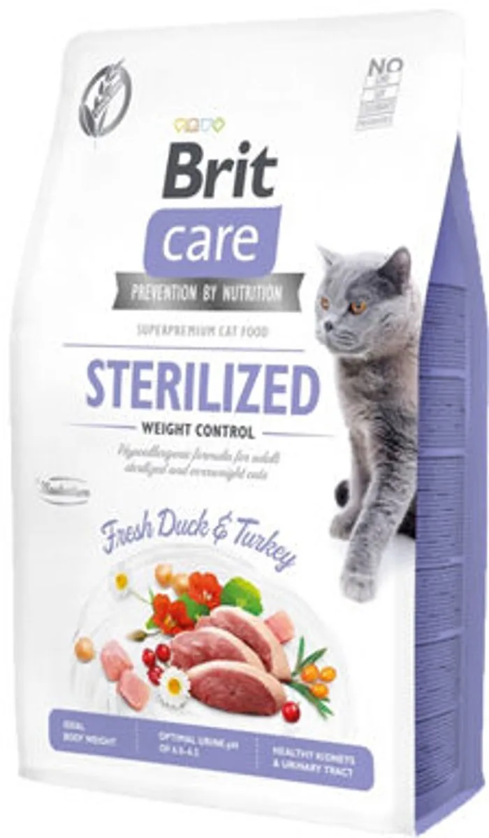 Brit Care Sterilised Weight Control Kattenvoer - Eend & Kalkoen 7kg