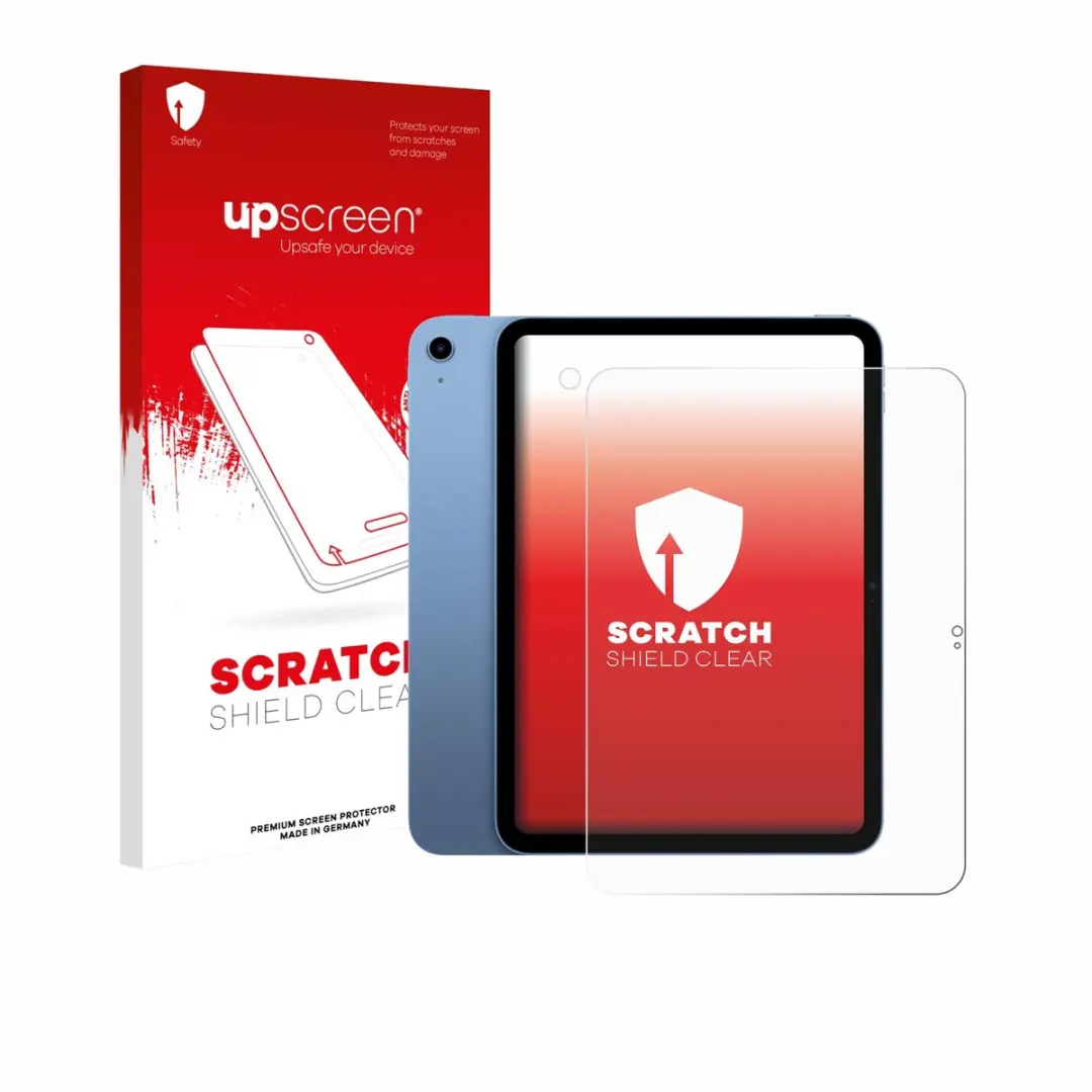 upscreen - Screenprotector voor Apple iPad 10.9" 2022 10. Gen. (Voor+Camera) - Folie Beschermfolie transparant