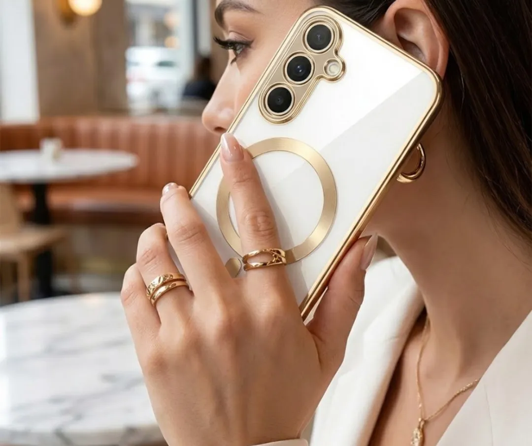 NUVEX Transparant Telefoonhoesje A54 MagSafe - Goud
