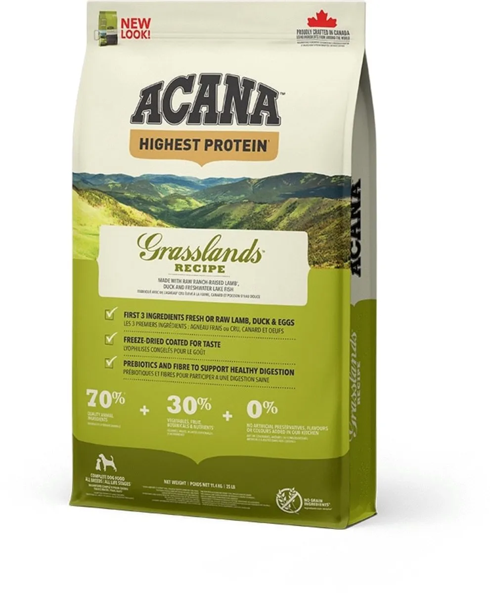 Acana Regionals Grasslands Dog Lam&Eend&Witvis - Hondenvoer - 11.4 kg