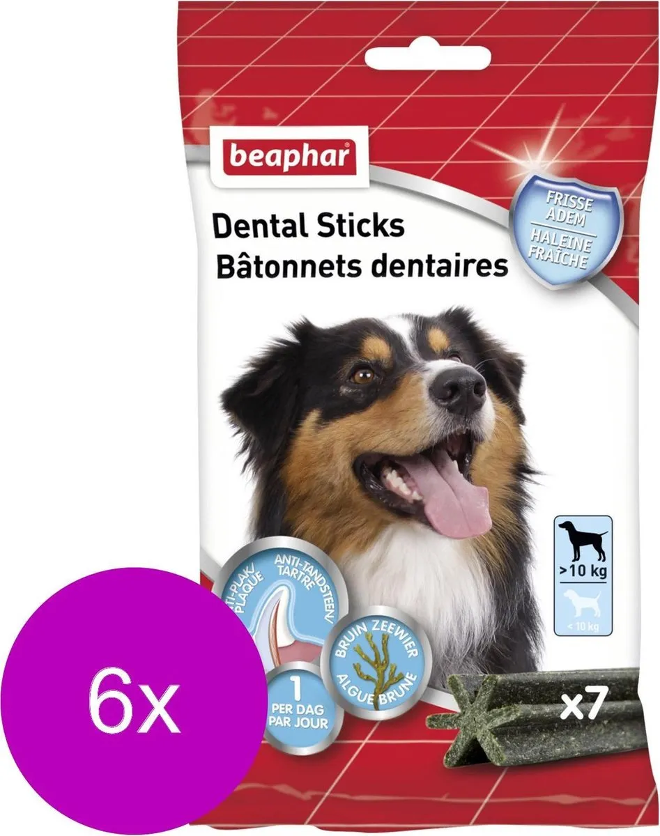 Beaphar Dental Sticks Middel/Grote Hond - 42 Stuks