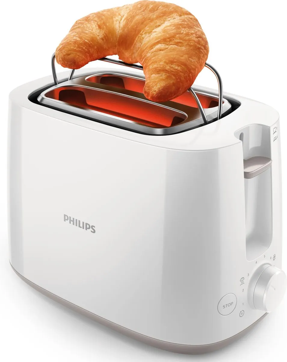 Philips Daily HD2581/00 Broodrooster - 2 Sandwiches - 830W - Wit