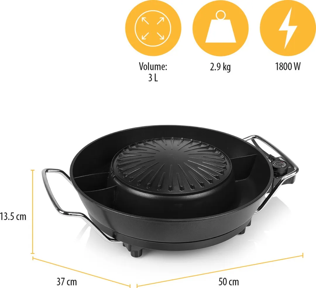 Tristar PZ-9131 Elektrische Hotpot 1800W - 4 Personen - Zwart - afbeelding 6 van 6