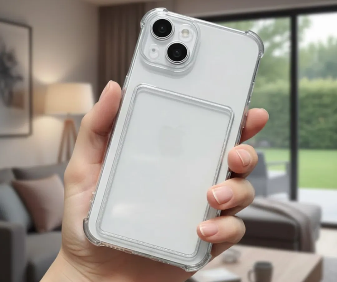NUVEX iPhone 14 Plus Hoesje Set Grijs/Zwart - Transparant & Gewatteerd
