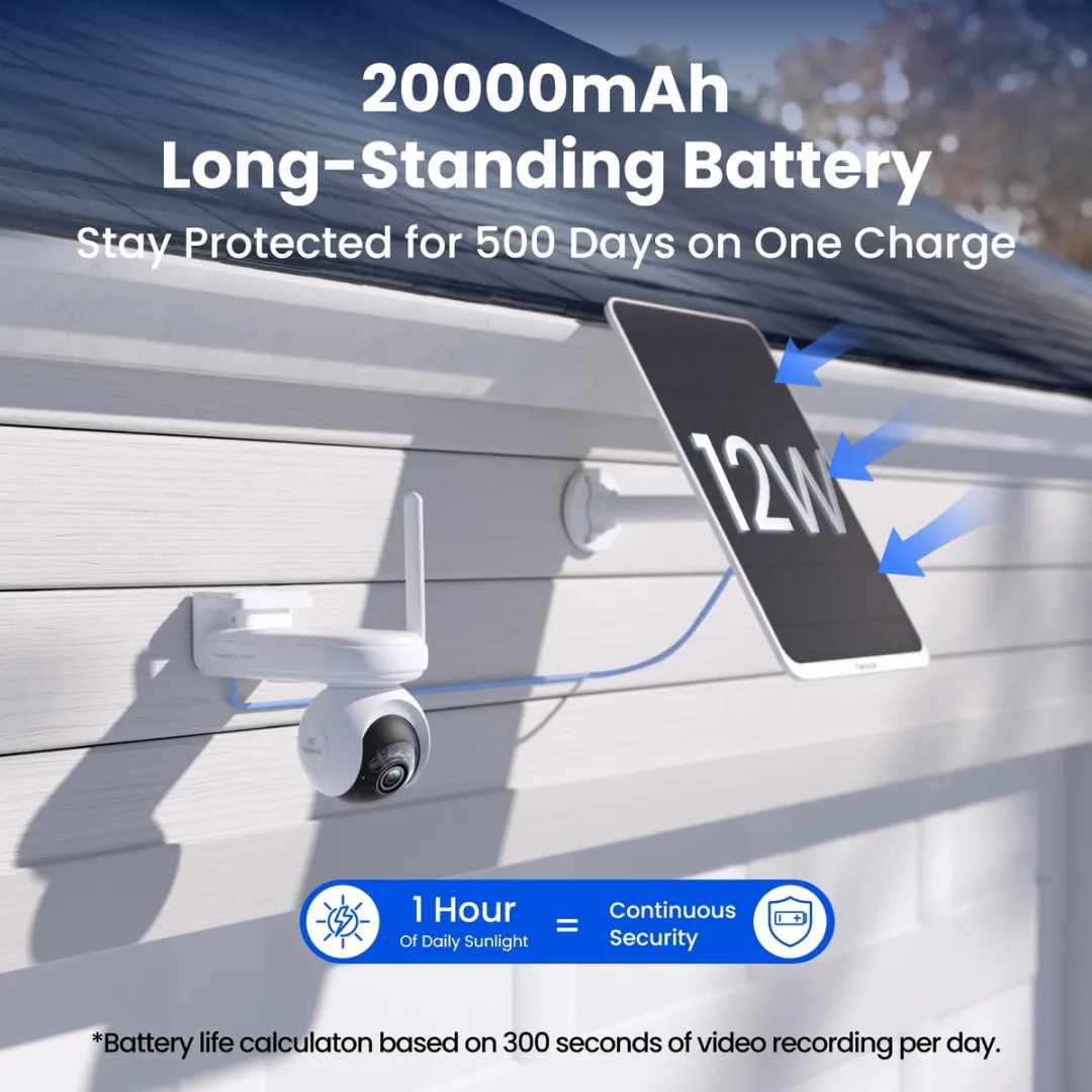 Reolink Altas PT Ultra + Solar Panel 3 Beveiligingscamera - 4K - 20000mAh - Wit