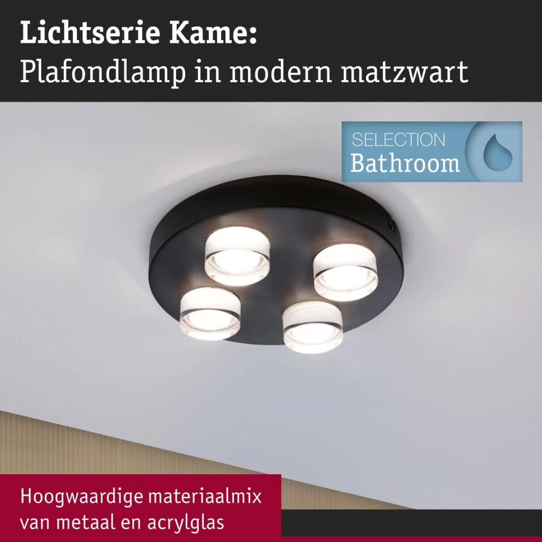 Paulmann Selection Bathroom Wand- en plafondlamp 4x500lm Signaal zwart - afbeelding 6 van 6