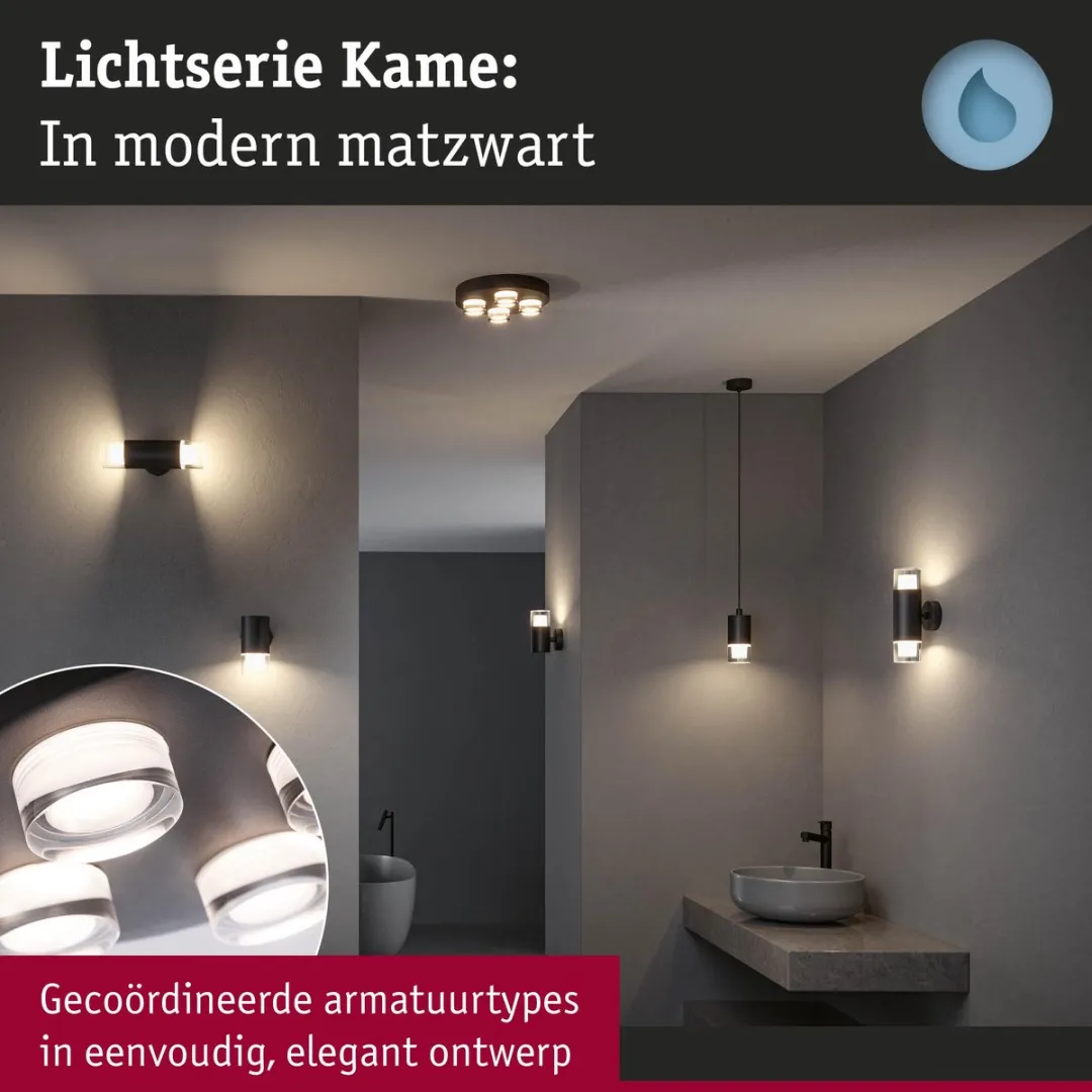 Paulmann Selection Bathroom Wand- en plafondlamp 4x500lm Signaal zwart