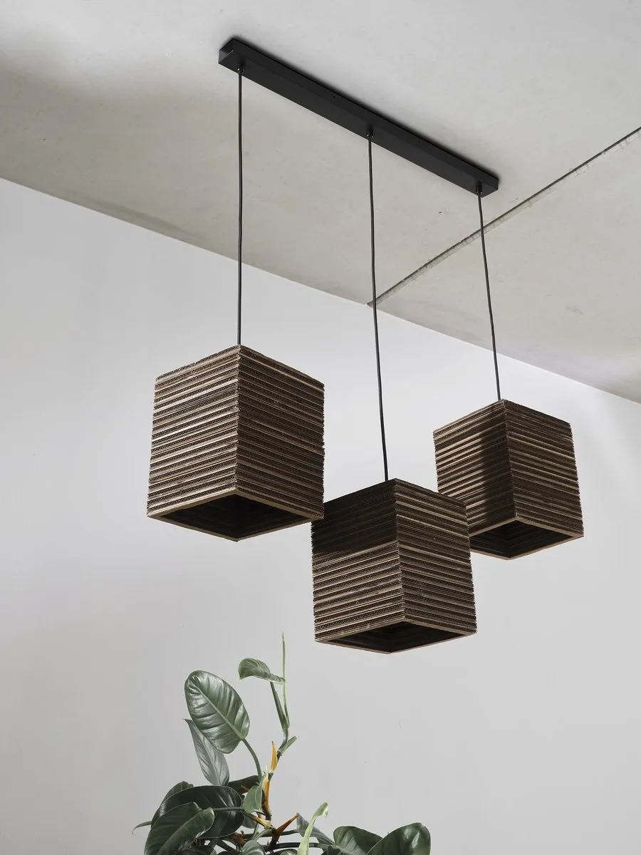 Osram Decor Cardboard Square Hanglamp - 3xE27 - Bruin