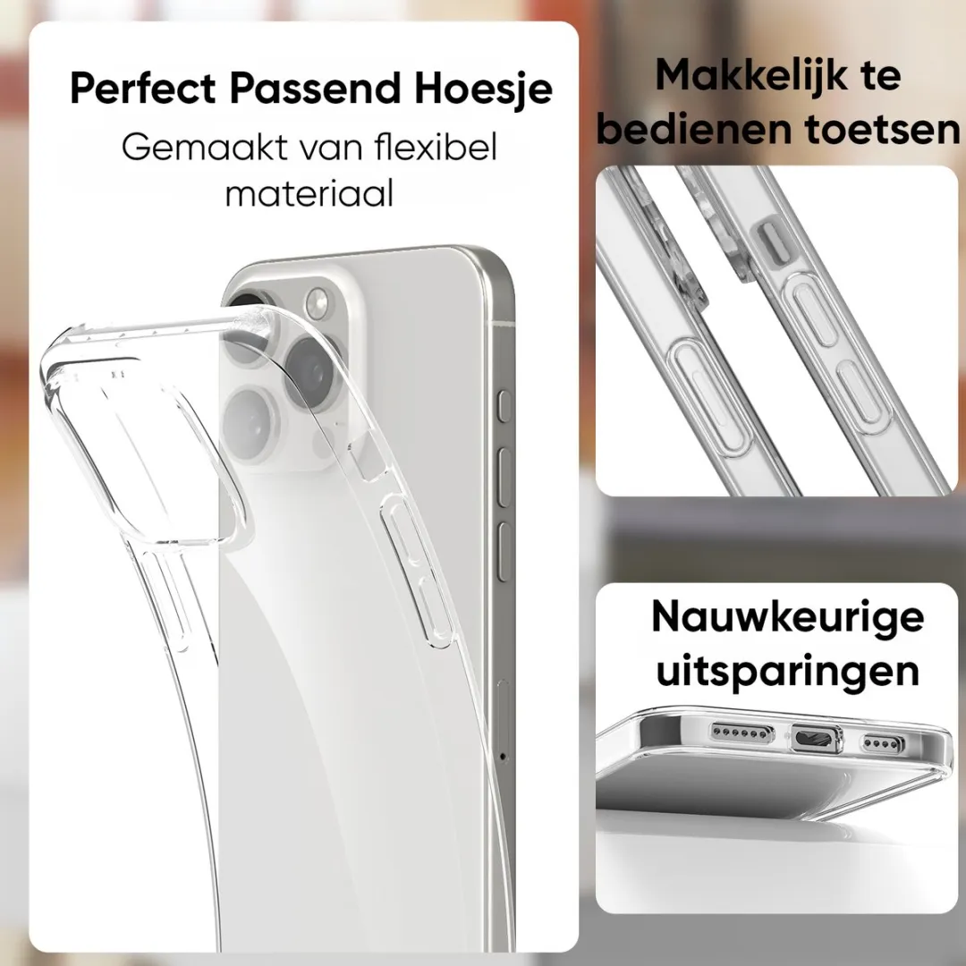 NUVEX iPhone 15 Pro Max Telefoonhoesje - Transparant