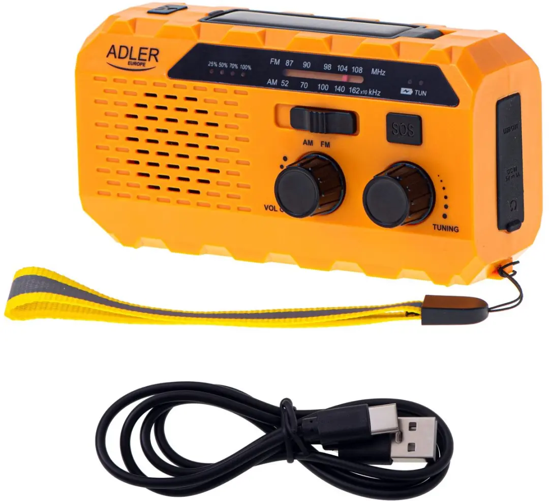 Adler AD 1197 Radio op Zonne-energie - Oranje - afbeelding 3 van 6