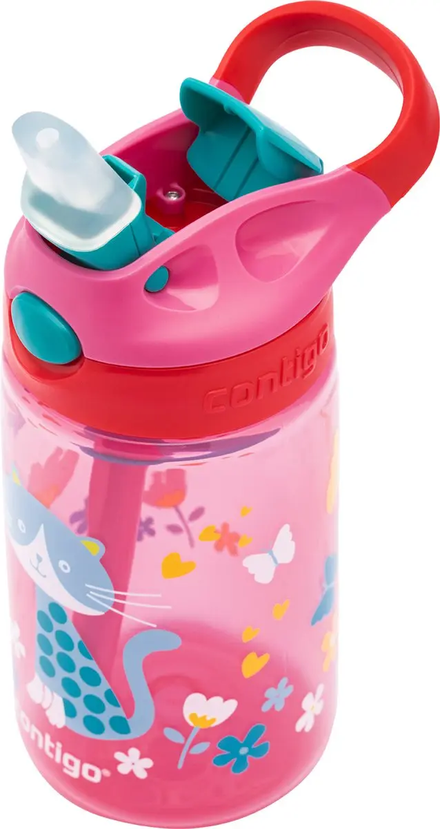 Contigo Gizmo Flip Drinkfles - 420ml - Cherry with Cat - afbeelding 3 van 6