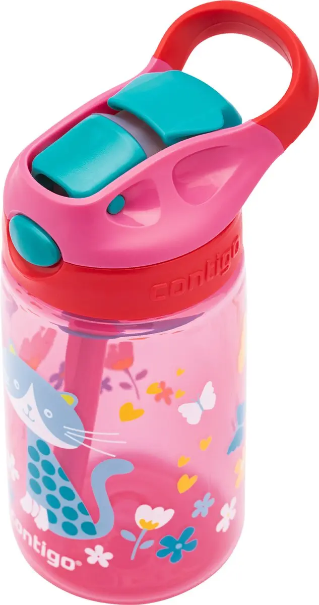 Contigo Gizmo Flip Drinkfles - 420ml - Cherry with Cat - afbeelding 2 van 6