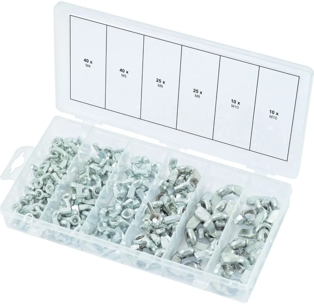 KS Tools Vleugelmoeren Set M4-M10 - 150-delig - afbeelding 3 van 6