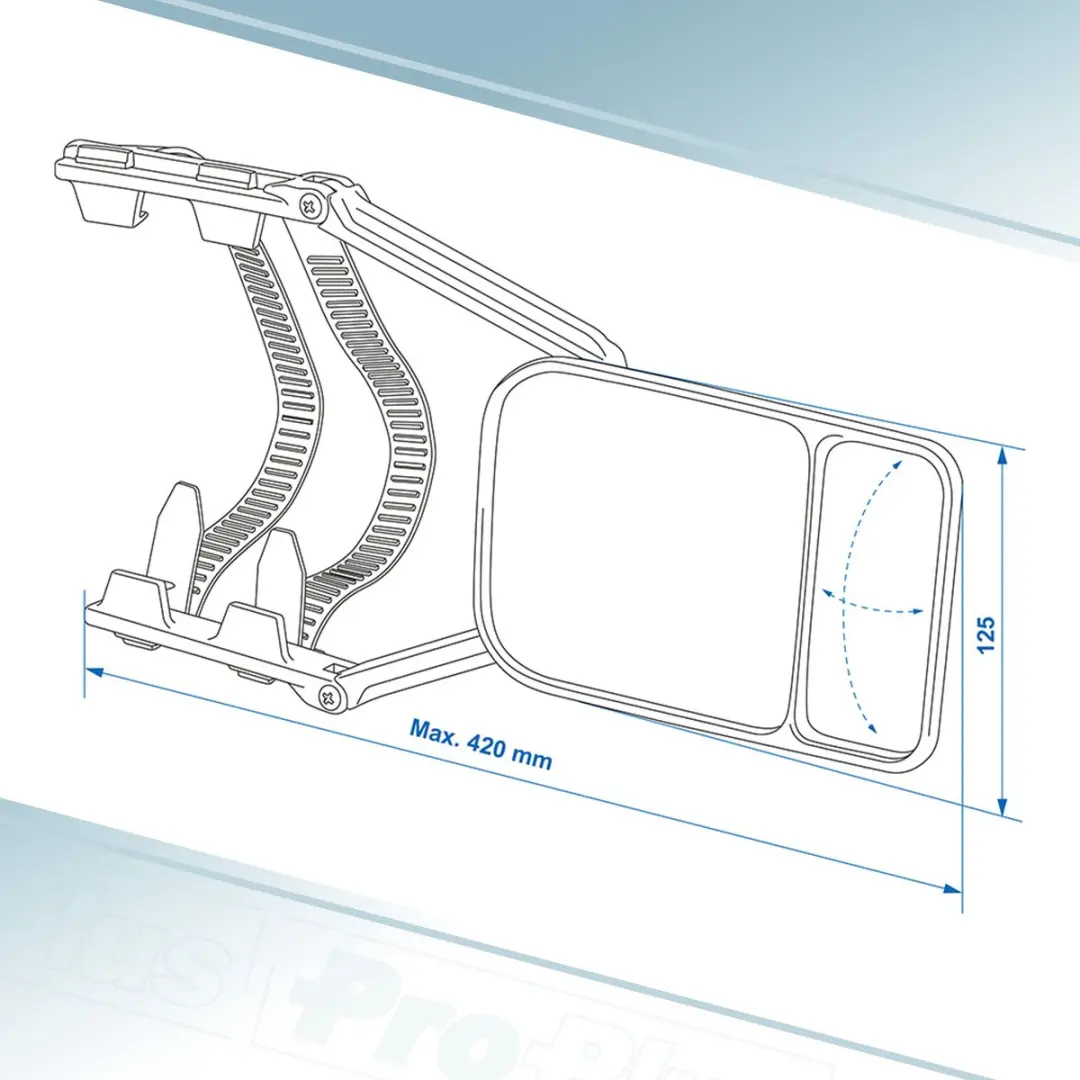 ProPlus Opzetspiegel Duo B-12-2 - Zwart - afbeelding 3 van 6