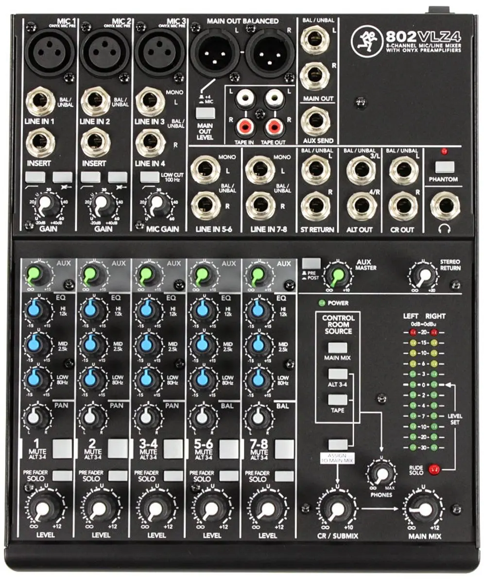 Mackie 802VLZ4 analoge mixer - 8-kanaals - afbeelding 6 van 6