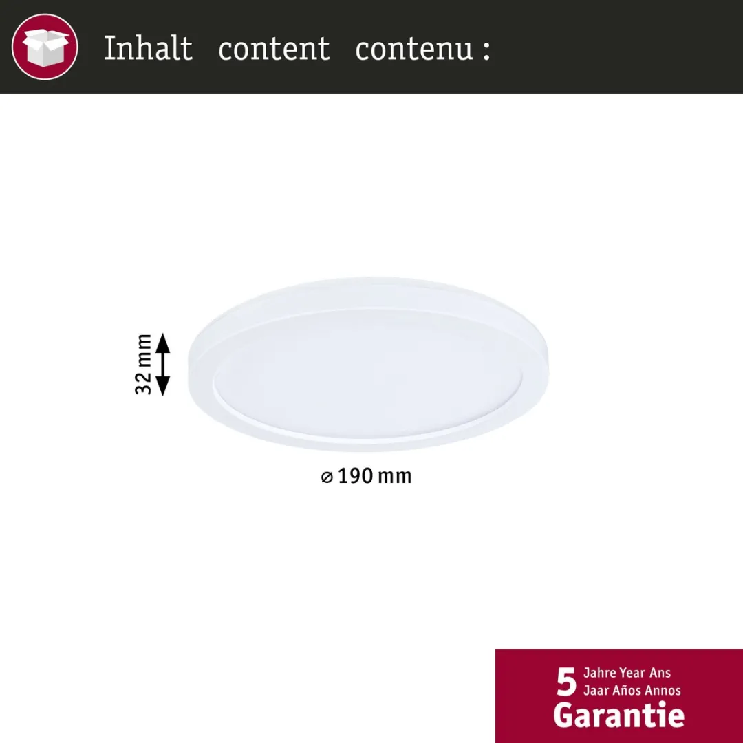 Paulmann Atria Shine LED-paneel 7,6W 1100lm 19cm - Wit - afbeelding 6 van 6