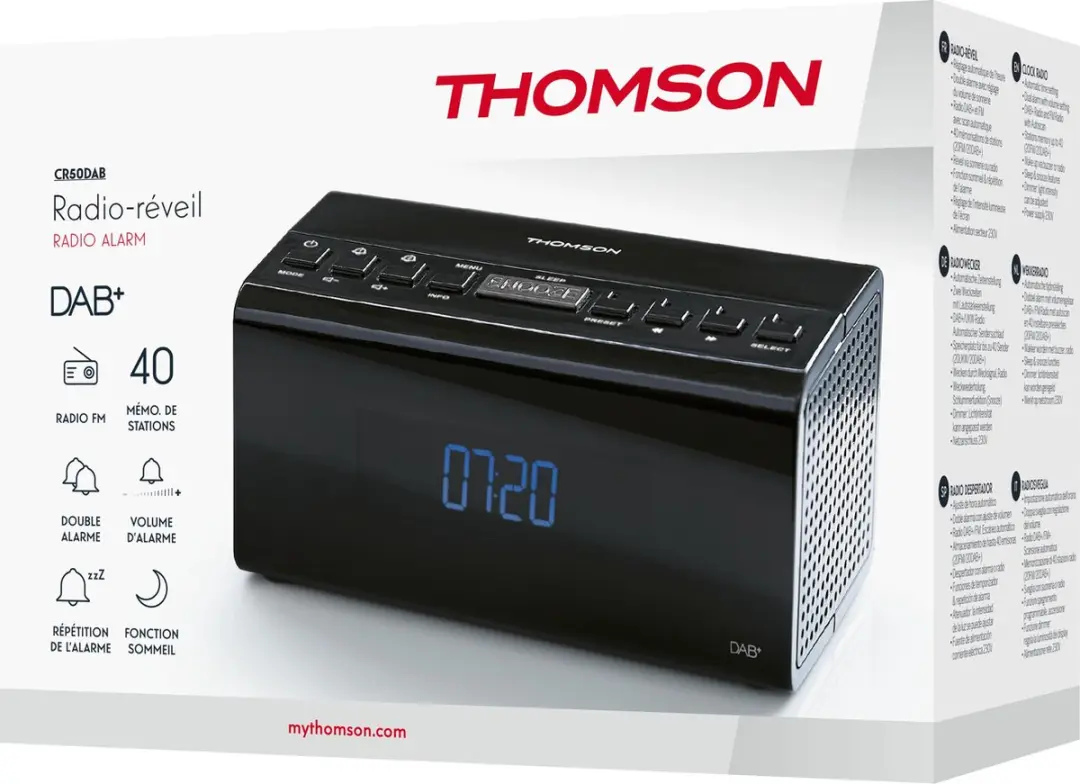 Thomson CR50DAB DAB+ Wekkerradio - Zwart - afbeelding 3 van 4