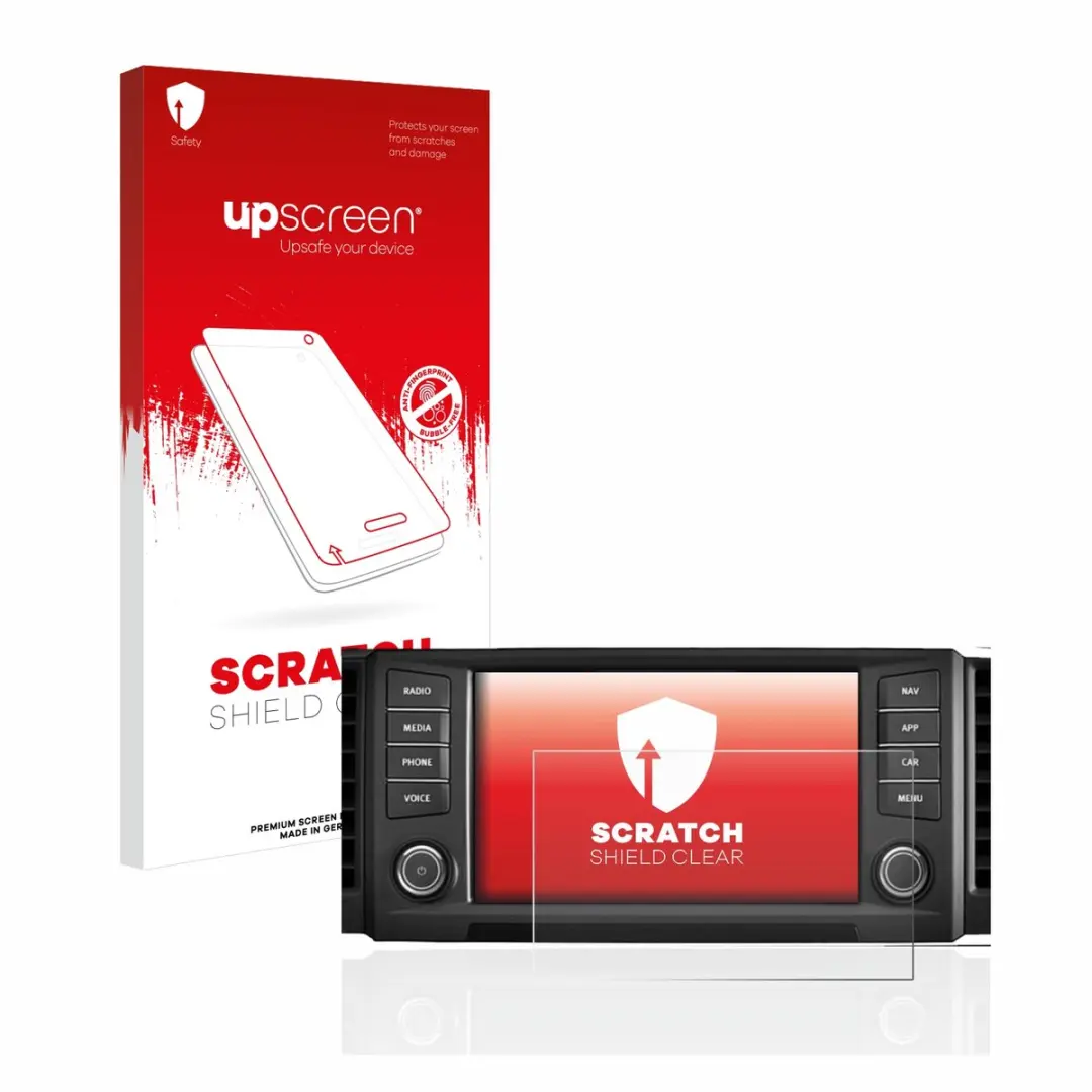 upscreen - Screenprotector voor Seat Leon 5F 2018 Media System Plus 2016 8" - Folie Beschermfolie transparant