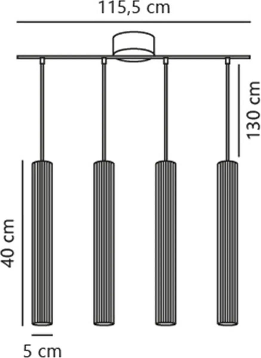 Nordlux Vico Hanglamp 4-armatuur GU10 - Zwart - afbeelding 6 van 6