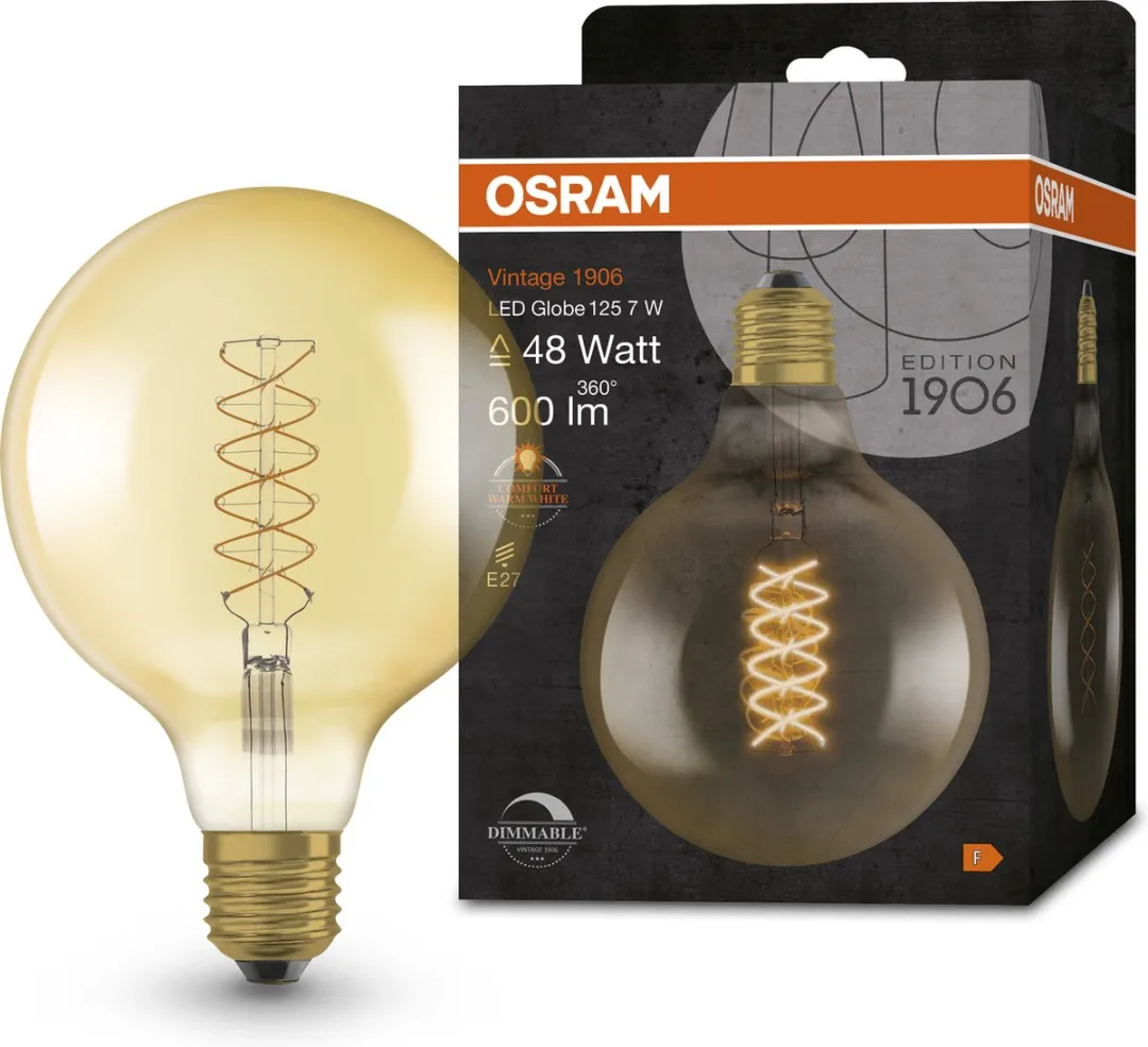 Osram LED Globe E27 4.8W Warmwit - 2200K
