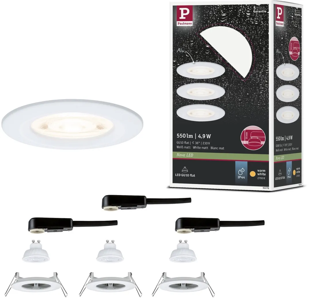 Paulmann Nova GU10 LED-inbouwlamp 3x4,9W 550lm 2700K