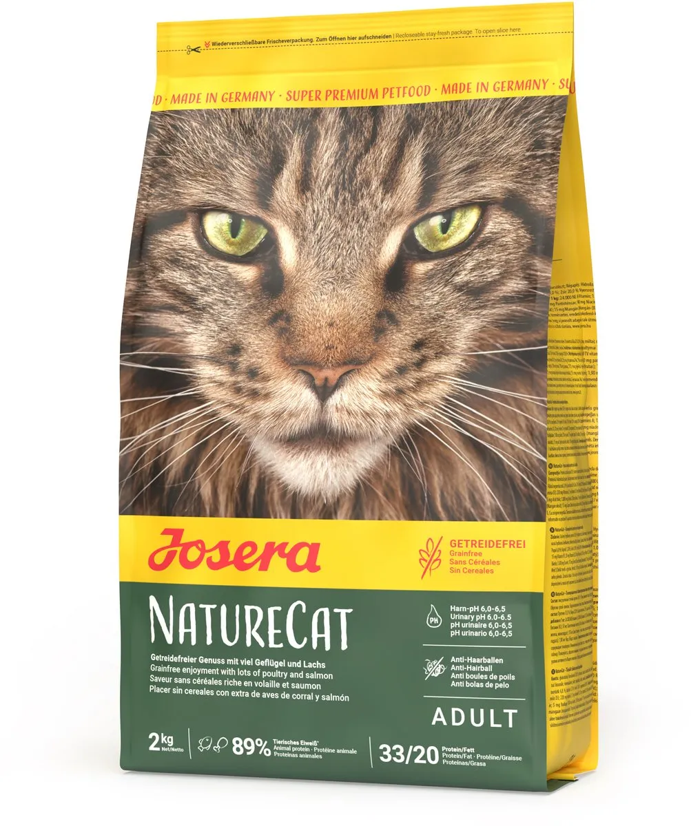 Josera NatureCat - Kattenvoer - Graanvrij - Hoog Eiwitgehalte - Met Kip en Zalm - 2KG
