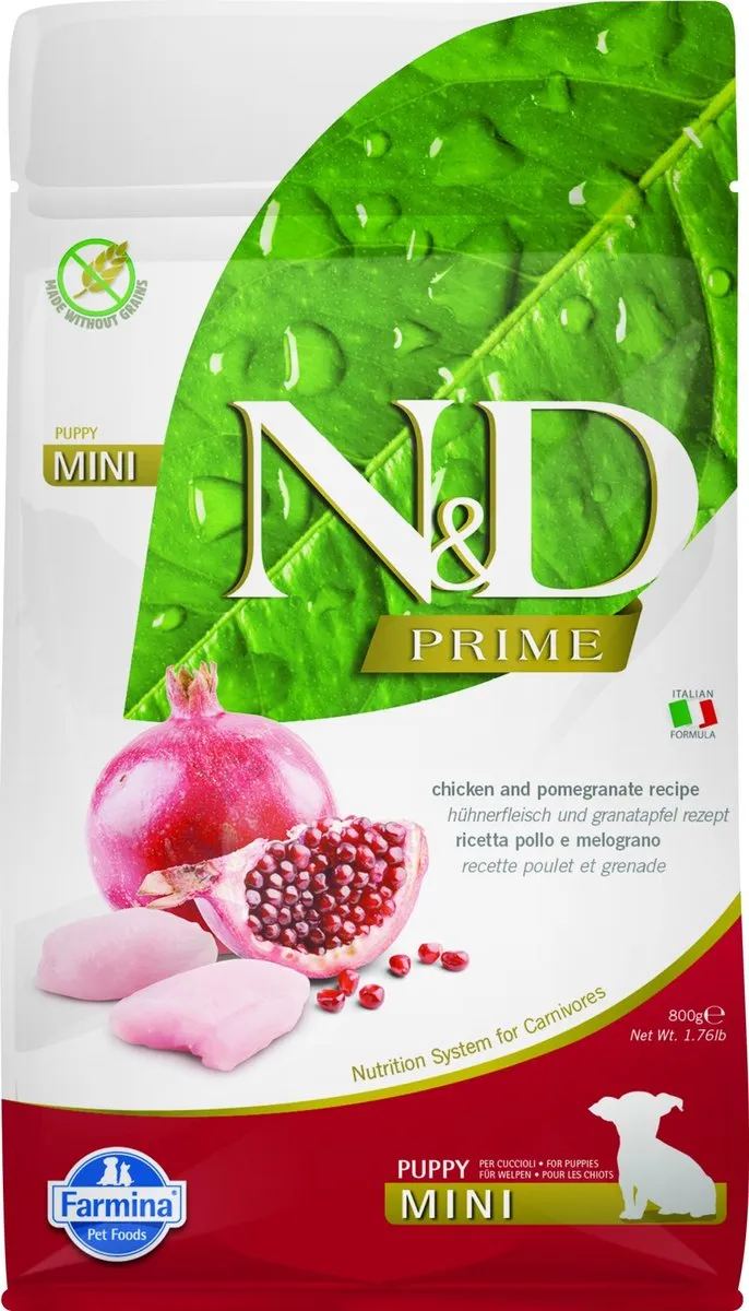 Farmina N&D Prime Puppy Mini Kip & Granaatappel 800g