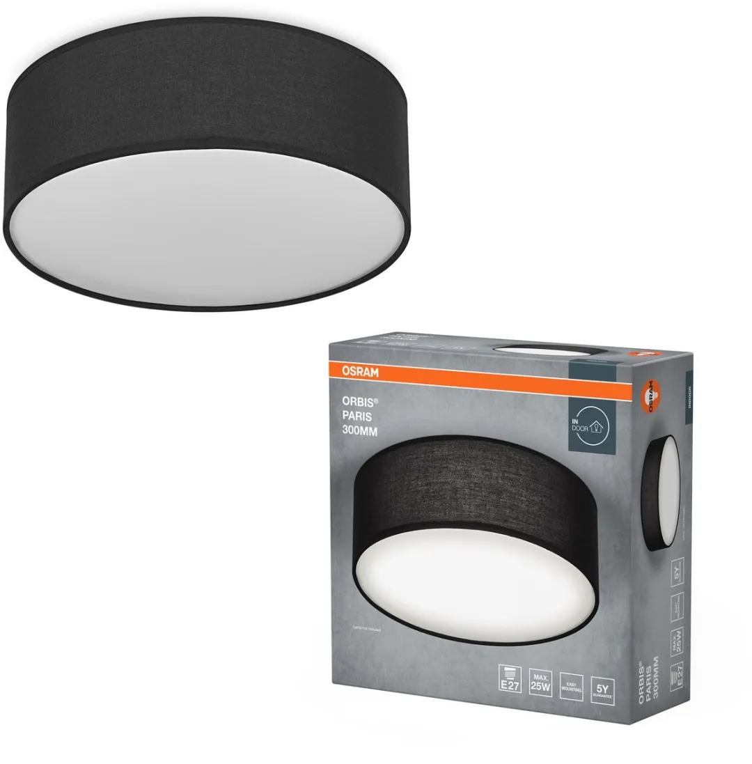Osram Orbis Paris Plafondlamp 300mm - Zwart - E27